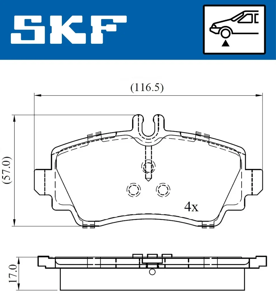 VKBP 80220 SKF Комплект тормозных колодок, дисковый тормоз (фото 2)