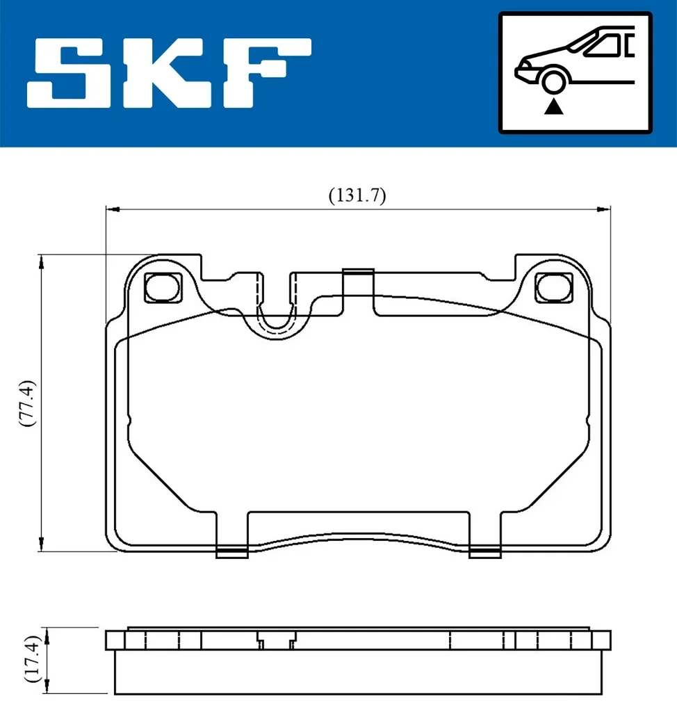 VKBP 80225 SKF Комплект тормозных колодок, дисковый тормоз (фото 2)