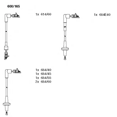600/165 BREMI Высоковольтные провода (комплект проводов зажигания) (фото 1)