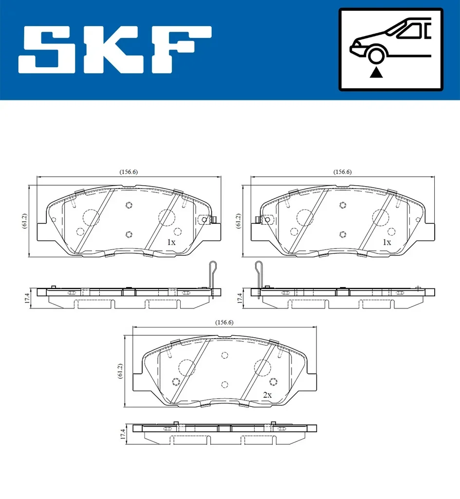 VKBP 80231 A SKF Комплект тормозных колодок, дисковый тормоз (фото 7)