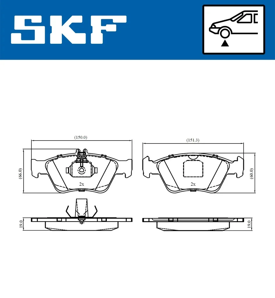 VKBP 80243 SKF Комплект тормозных колодок, дисковый тормоз (фото 3)