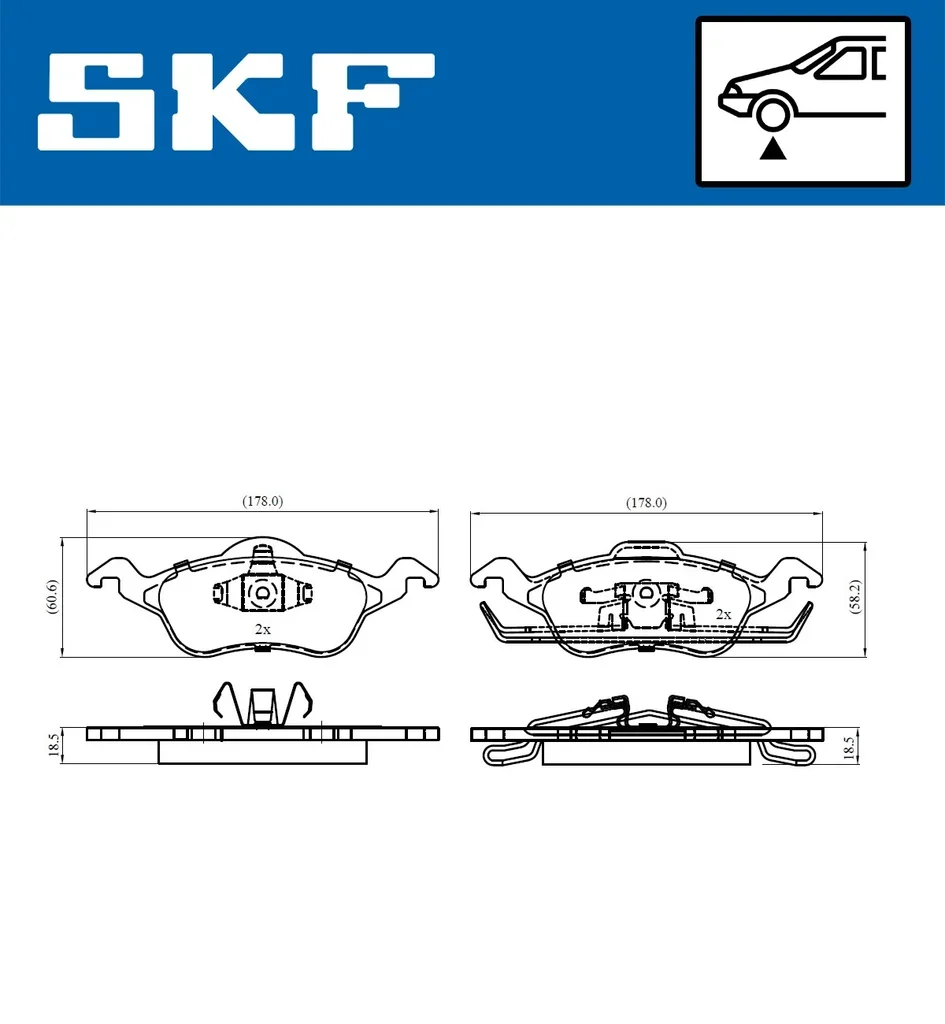 VKBP 80260 SKF Комплект тормозных колодок, дисковый тормоз (фото 3)