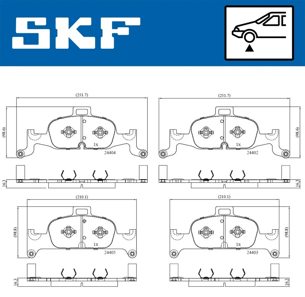 VKBP 80277 SKF Комплект тормозных колодок, дисковый тормоз (фото 2)