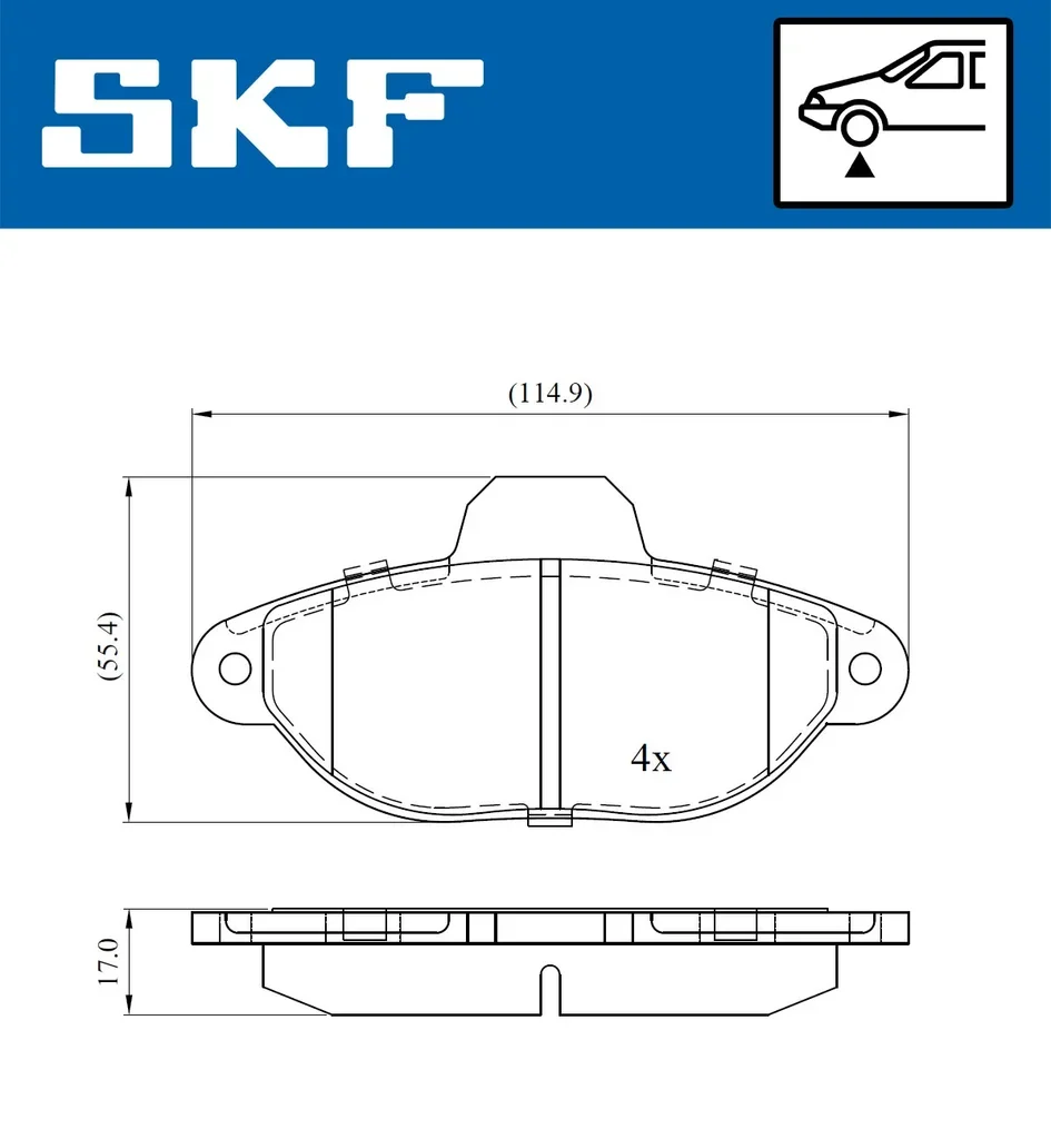 VKBP 80284 E SKF Комплект тормозных колодок, дисковый тормоз (фото 3)