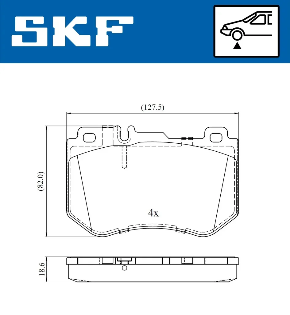 VKBP 80287 SKF Комплект тормозных колодок, дисковый тормоз (фото 2)
