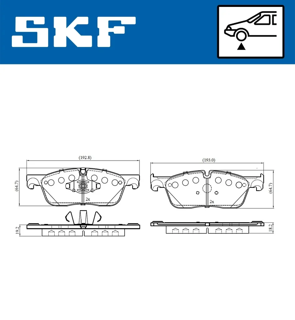 VKBP 80290 SKF Комплект тормозных колодок, дисковый тормоз (фото 3)