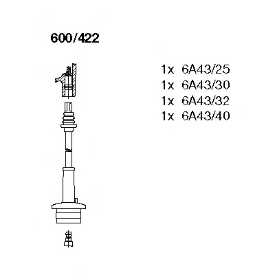 600/422 BREMI Высоковольтные провода (комплект проводов зажигания) (фото 1)