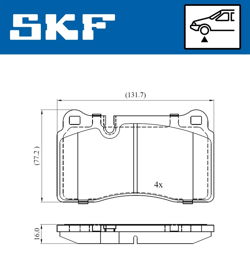 VKBP 80312 SKF Комплект тормозных колодок, дисковый тормоз (фото 3)