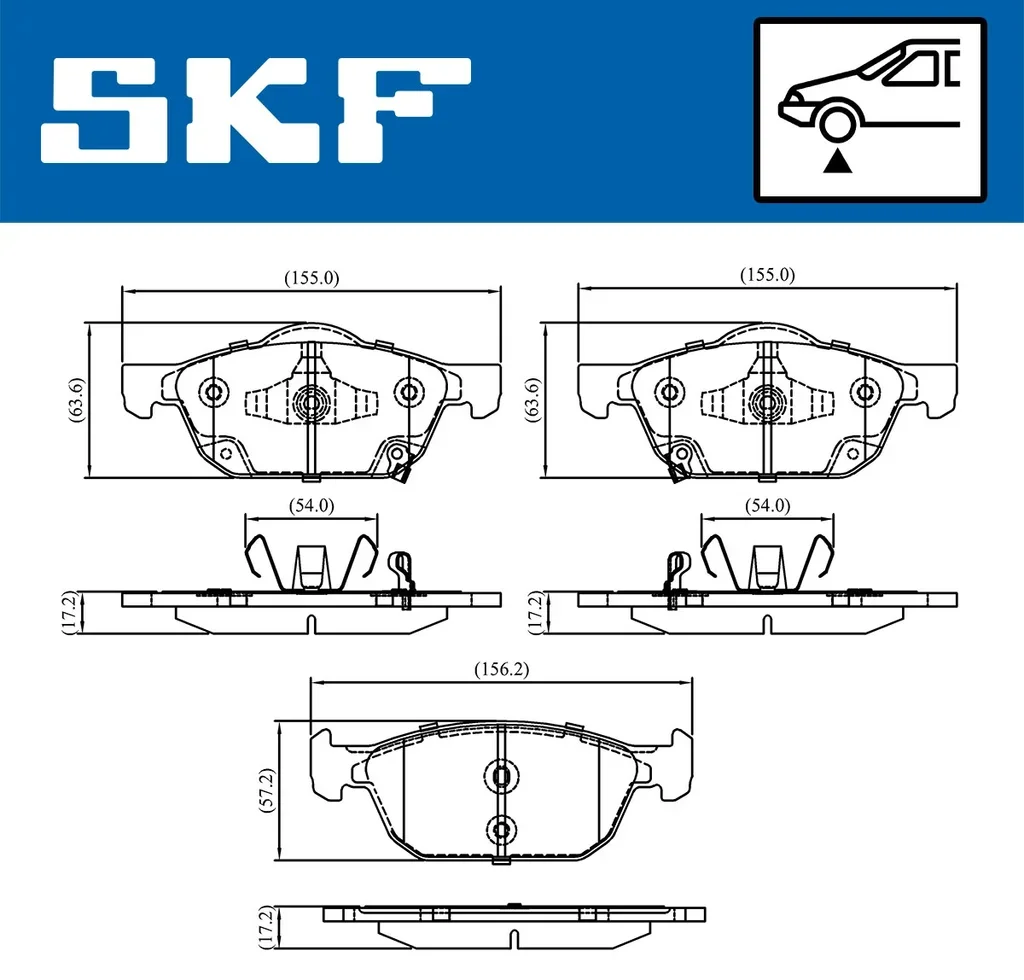 VKBP 80320 A SKF Комплект тормозных колодок, дисковый тормоз (фото 2)