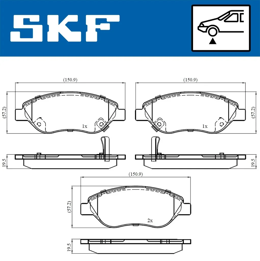 VKBP 80322 A SKF Комплект тормозных колодок, дисковый тормоз (фото 2)