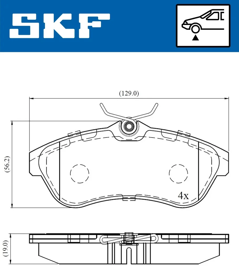 VKBP 80344 SKF Комплект тормозных колодок, дисковый тормоз (фото 2)