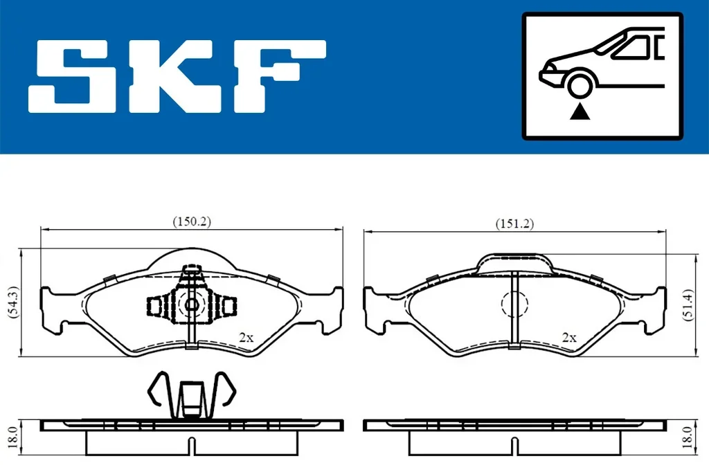 VKBP 80348 SKF Комплект тормозных колодок, дисковый тормоз (фото 2)