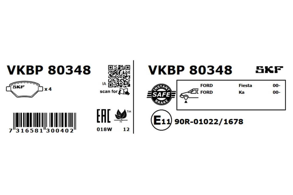 VKBP 80348 SKF Комплект тормозных колодок, дисковый тормоз (фото 7)