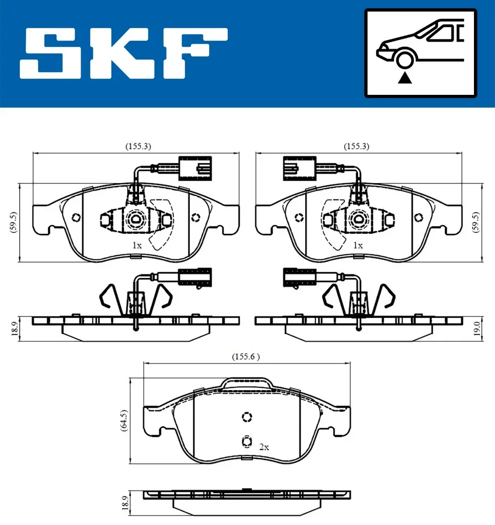 VKBP 80353 E SKF Комплект тормозных колодок, дисковый тормоз (фото 2)