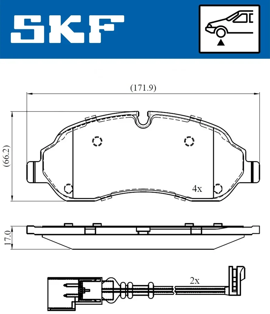 VKBP 80377 E SKF Комплект тормозных колодок, дисковый тормоз (фото 2)