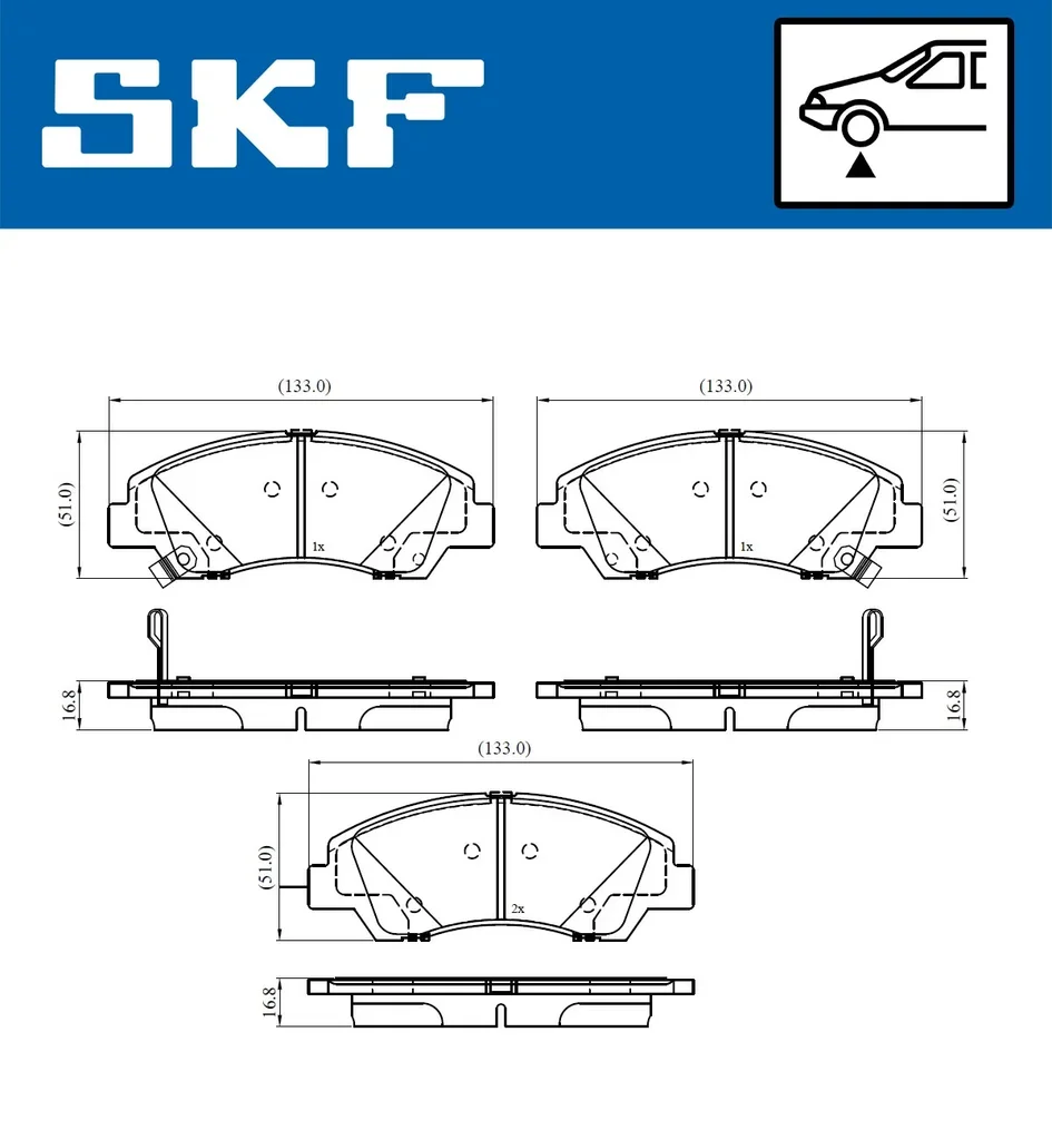 VKBP 80386 A SKF Комплект тормозных колодок, дисковый тормоз (фото 2)