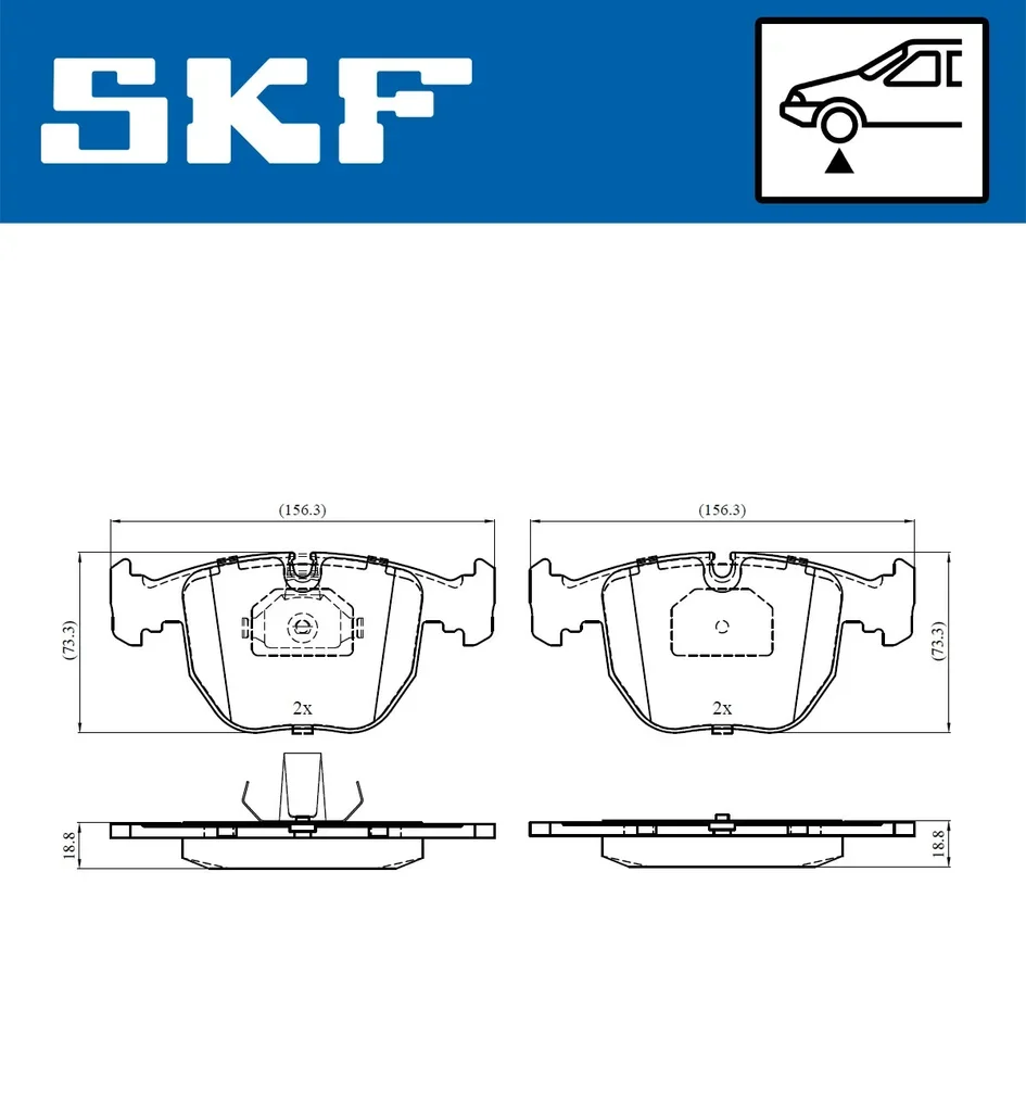 VKBP 80411 SKF Комплект тормозных колодок, дисковый тормоз (фото 7)