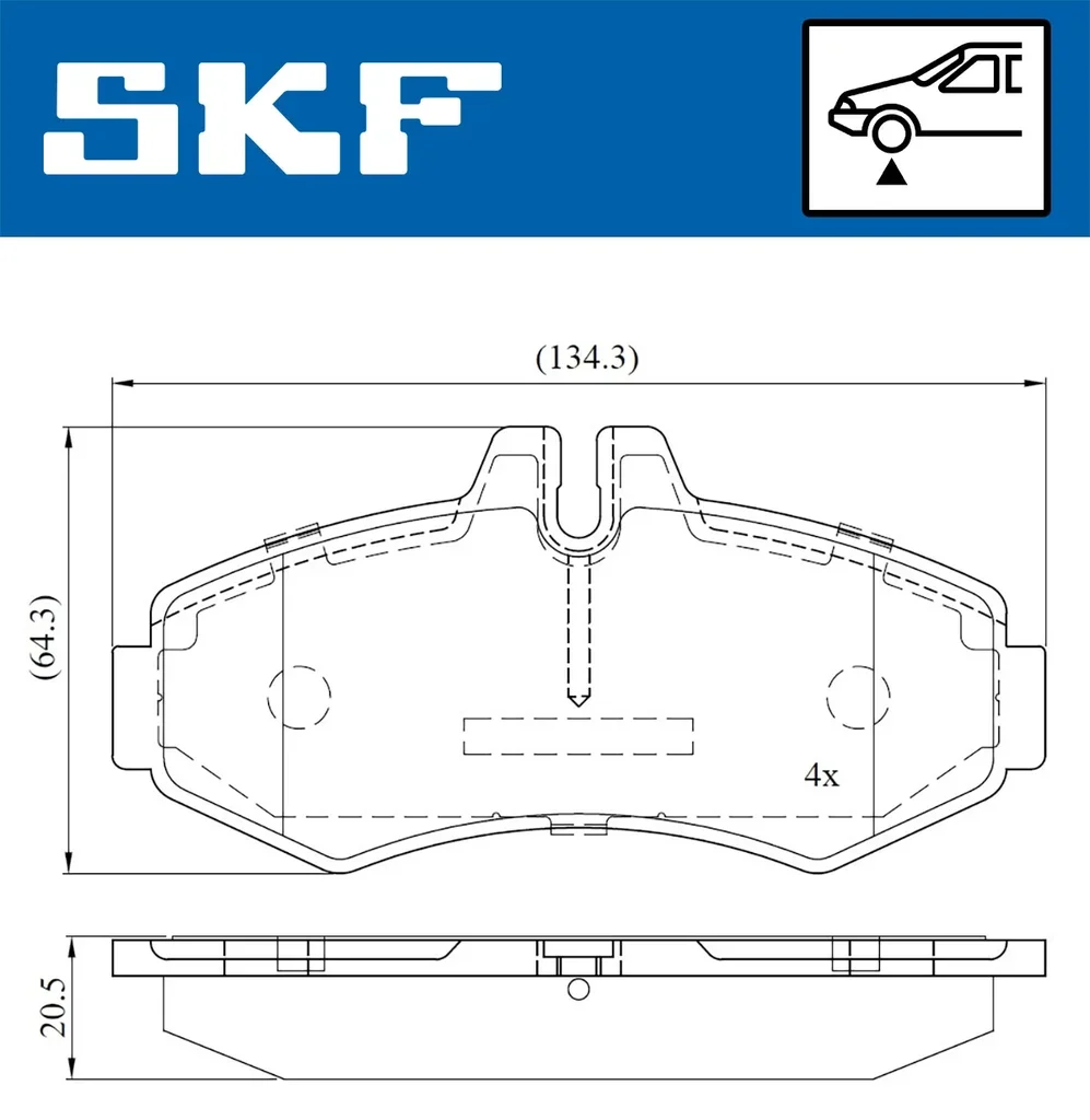 VKBP 80412 SKF Комплект тормозных колодок, дисковый тормоз (фото 2)