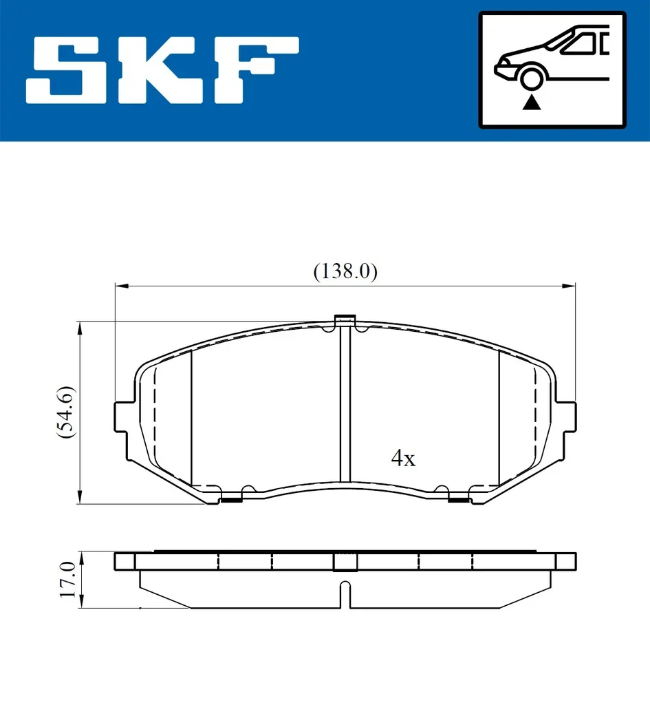 VKBP 80417 A SKF Комплект тормозных колодок, дисковый тормоз (фото 3)