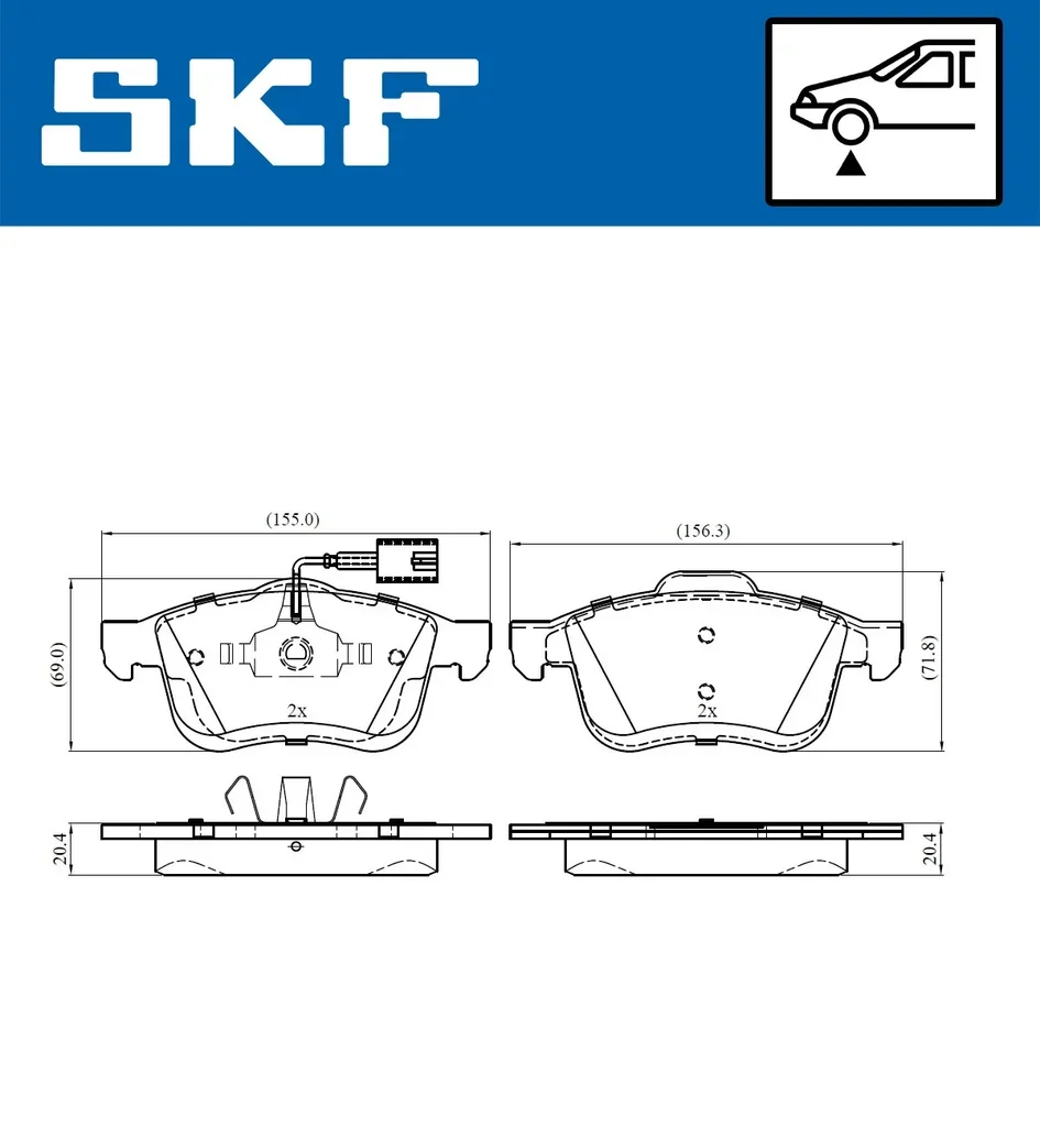 VKBP 80432 E SKF Комплект тормозных колодок, дисковый тормоз (фото 2)