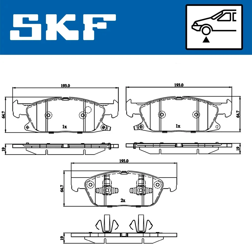 VKBP 80433 A SKF Комплект тормозных колодок, дисковый тормоз (фото 2)