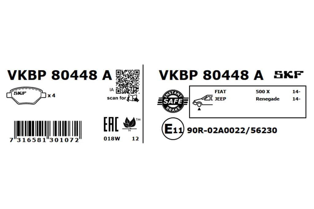 VKBP 80448 A SKF Комплект тормозных колодок, дисковый тормоз (фото 7)