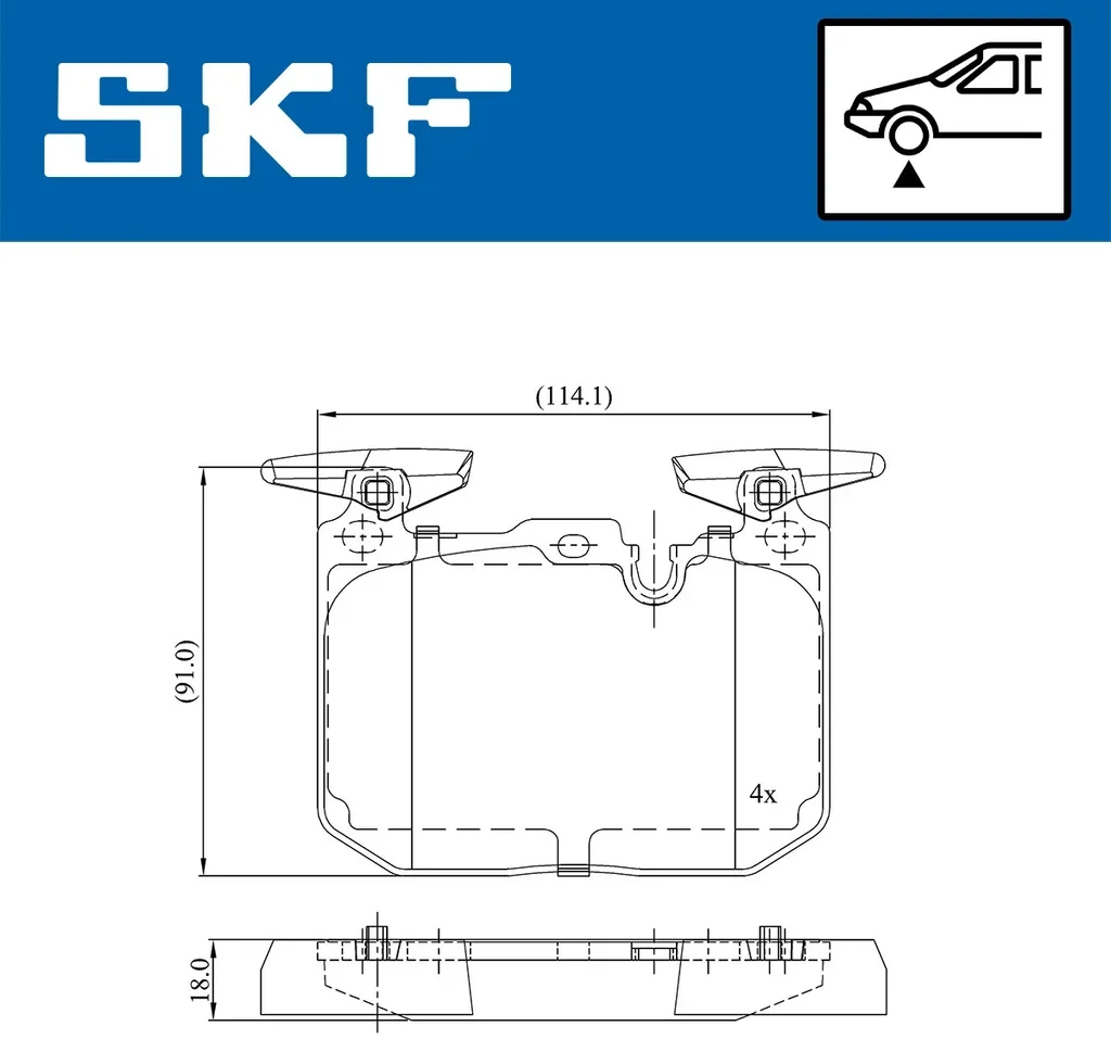 VKBP 80467 SKF Комплект тормозных колодок, дисковый тормоз (фото 2)