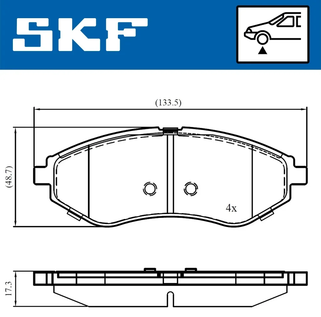 VKBP 80475 SKF Комплект тормозных колодок, дисковый тормоз (фото 2)