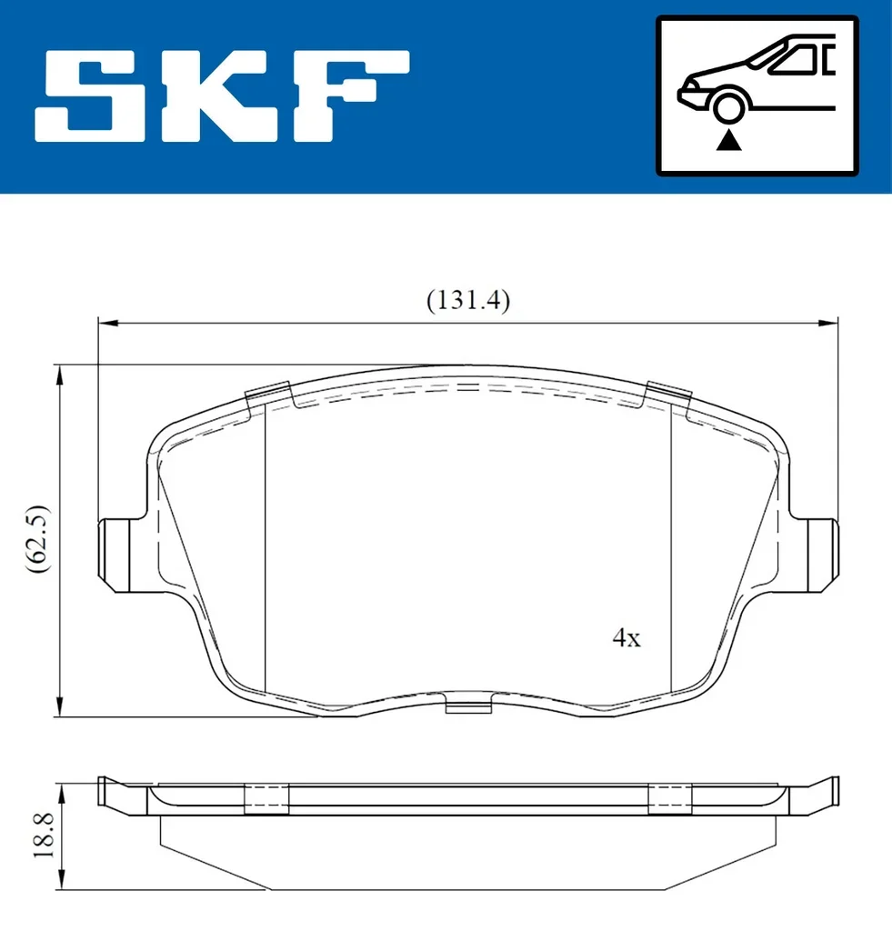 VKBP 80517 SKF Комплект тормозных колодок, дисковый тормоз (фото 2)