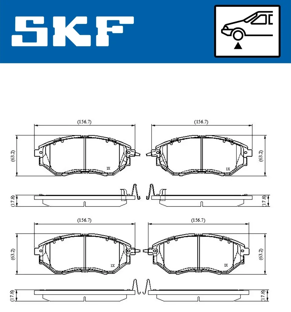 VKBP 80555 A SKF Комплект тормозных колодок, дисковый тормоз (фото 2)