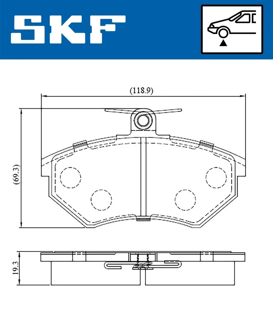 VKBP 80598 SKF Комплект тормозных колодок, дисковый тормоз (фото 2)