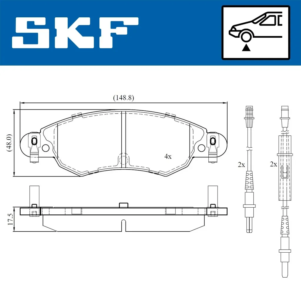 VKBP 80607 E SKF Комплект тормозных колодок, дисковый тормоз (фото 2)