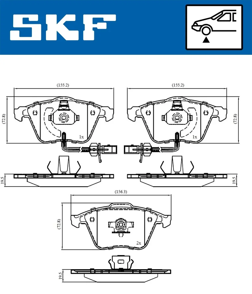 VKBP 80617 E SKF Комплект тормозных колодок, дисковый тормоз (фото 2)