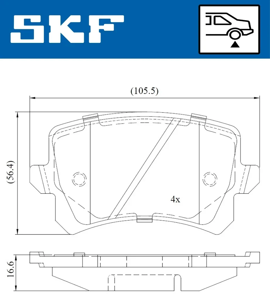 VKBP 90023 SKF Комплект тормозных колодок, дисковый тормоз (фото 2)