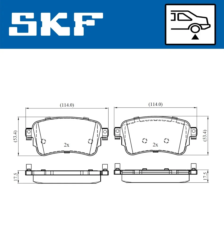 VKBP 90059 SKF Комплект тормозных колодок, дисковый тормоз (фото 4)