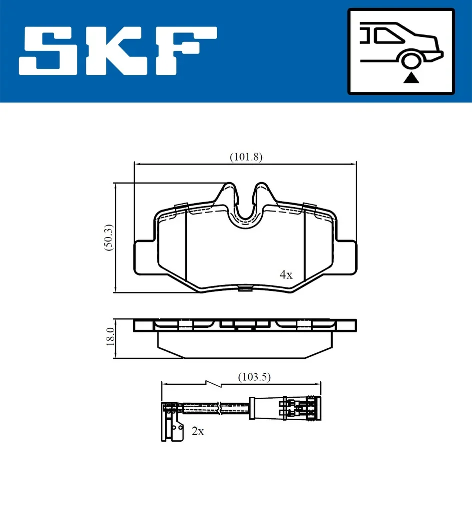 VKBP 90060 E SKF Комплект тормозных колодок, дисковый тормоз (фото 2)