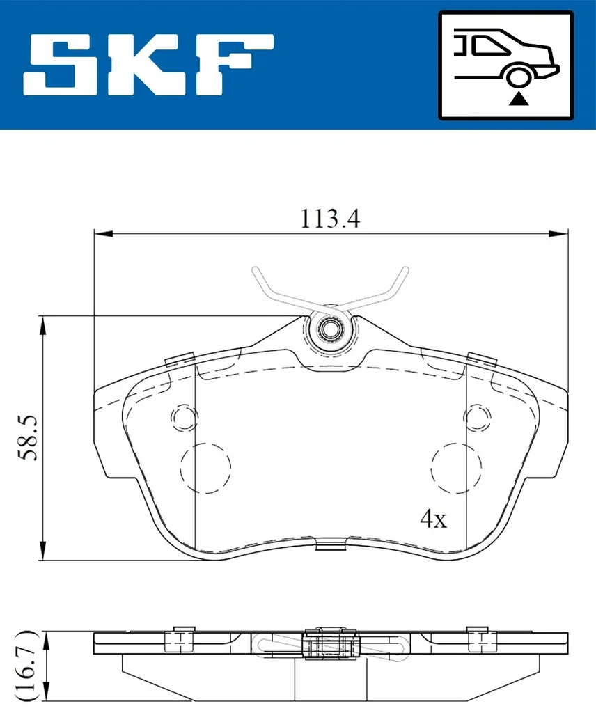 VKBP 90061 SKF Комплект тормозных колодок, дисковый тормоз (фото 2)