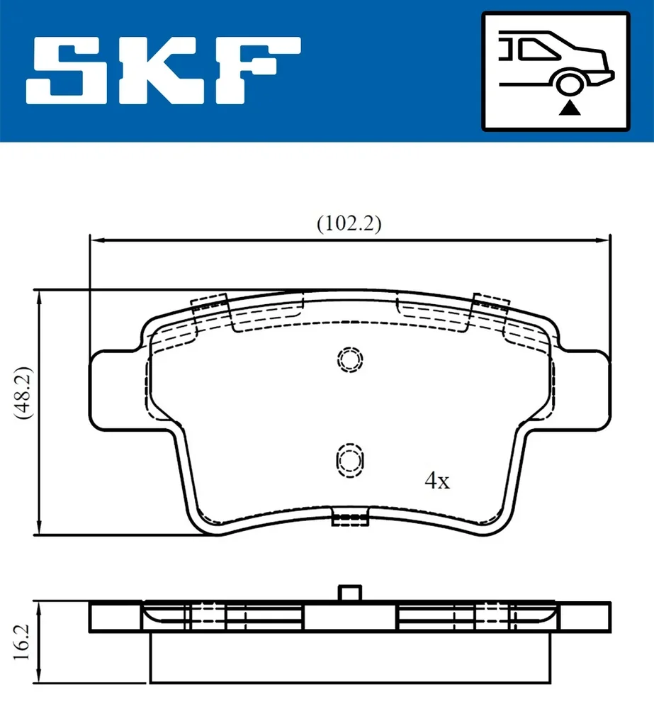 VKBP 90088 SKF Комплект тормозных колодок, дисковый тормоз (фото 2)