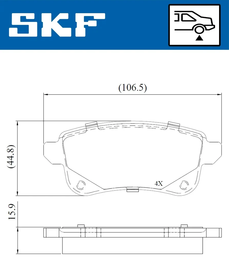 VKBP 90134 SKF Комплект тормозных колодок, дисковый тормоз (фото 2)