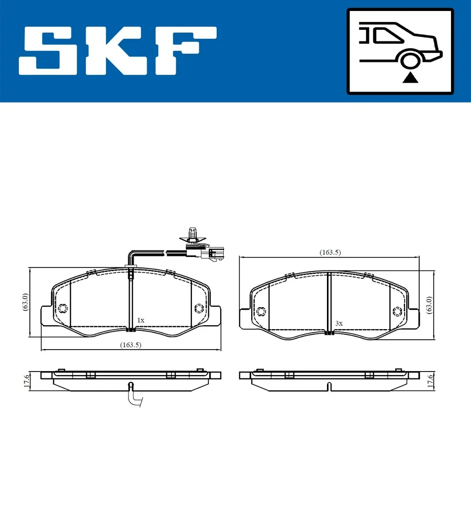 VKBP 90164 E SKF Комплект тормозных колодок, дисковый тормоз (фото 7)