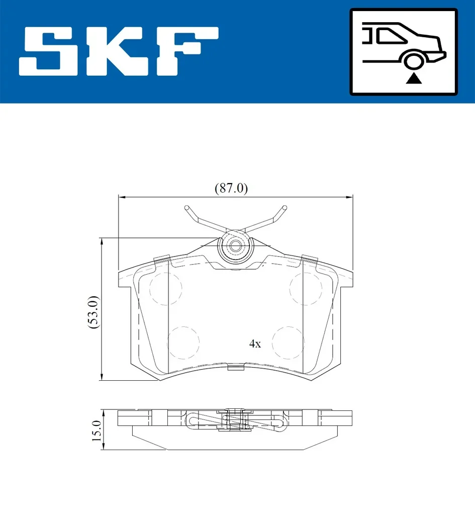 VKBP 90229 SKF Комплект тормозных колодок, дисковый тормоз (фото 3)