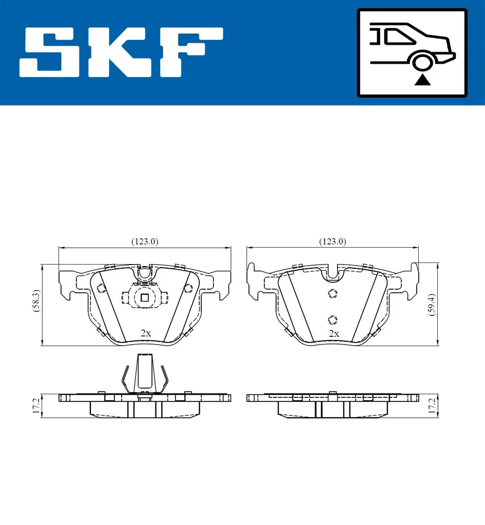 VKBP 90240 SKF Комплект тормозных колодок, дисковый тормоз (фото 2)