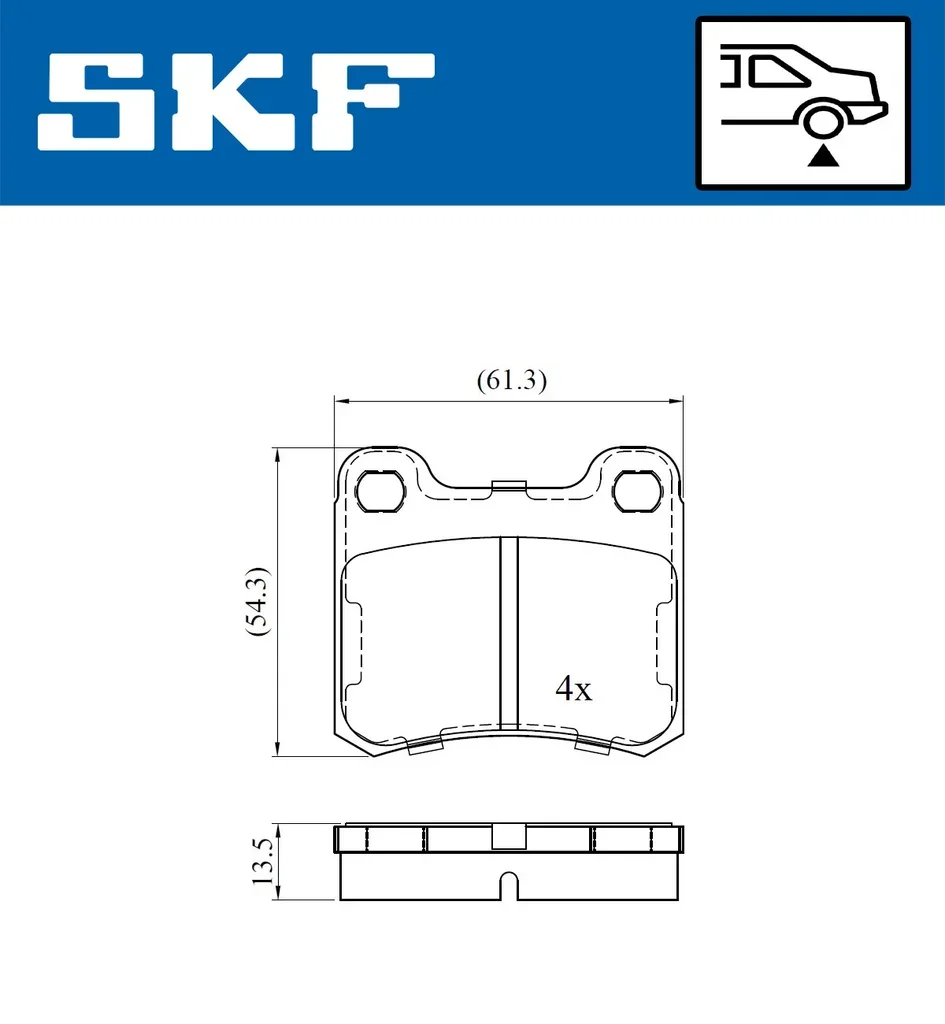 VKBP 90302 SKF Комплект тормозных колодок, дисковый тормоз (фото 3)