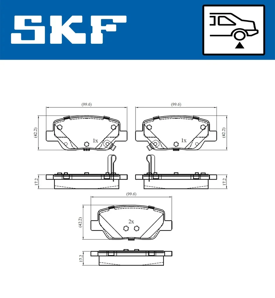 VKBP 90303 A SKF Комплект тормозных колодок, дисковый тормоз (фото 2)