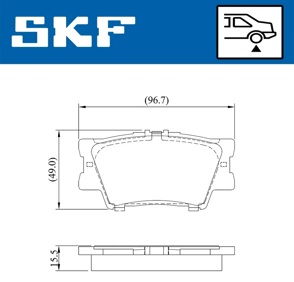 VKBP 90307 SKF Комплект тормозных колодок, дисковый тормоз (фото 2)