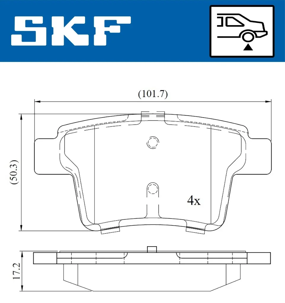 VKBP 90407 SKF Комплект тормозных колодок, дисковый тормоз (фото 2)