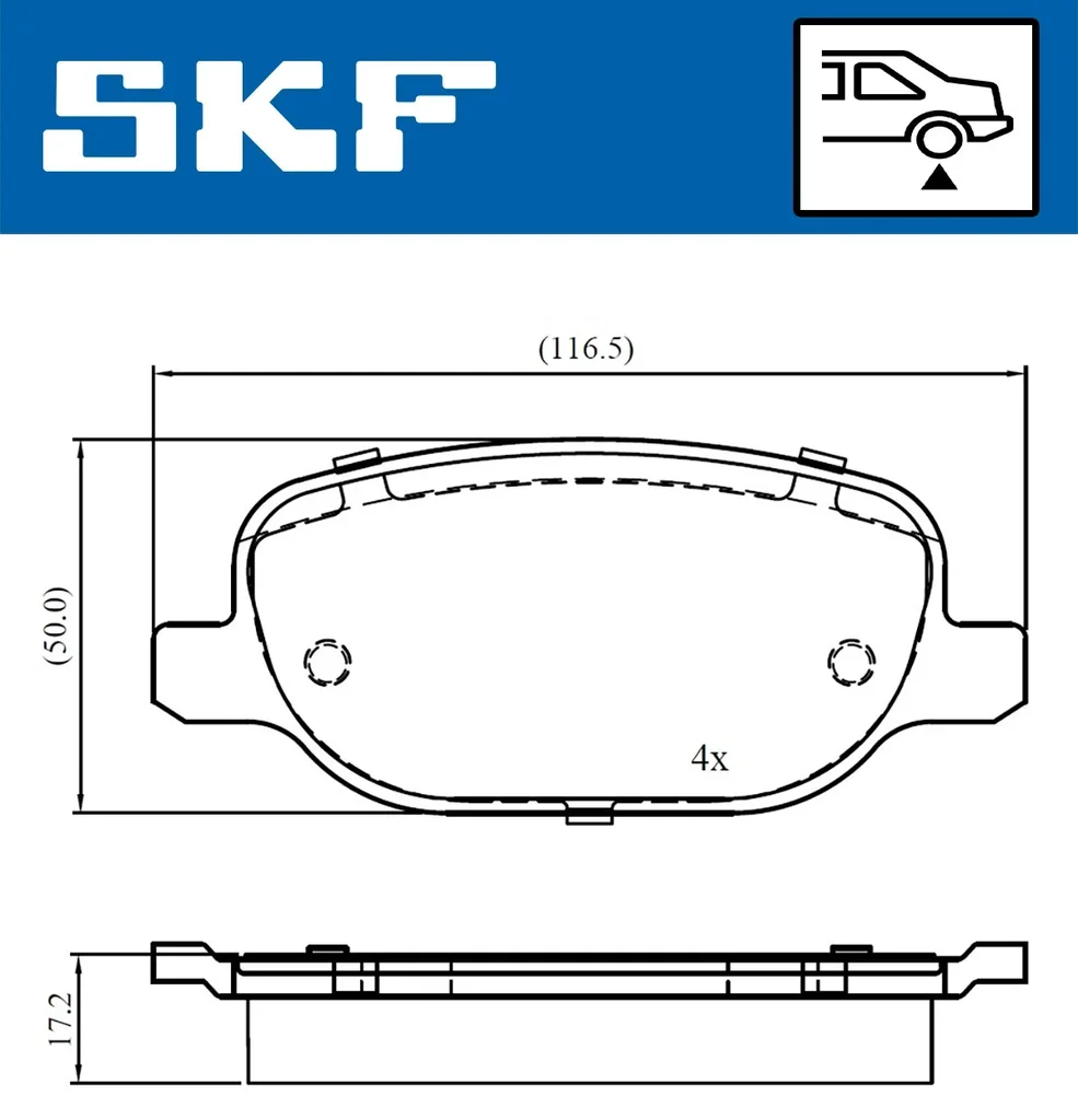 VKBP 90565 SKF Комплект тормозных колодок, дисковый тормоз (фото 2)