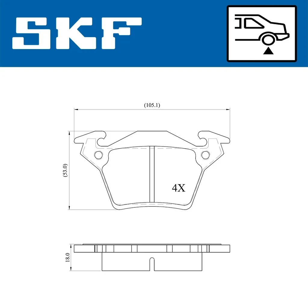 VKBP 90568 SKF Комплект тормозных колодок, дисковый тормоз (фото 2)