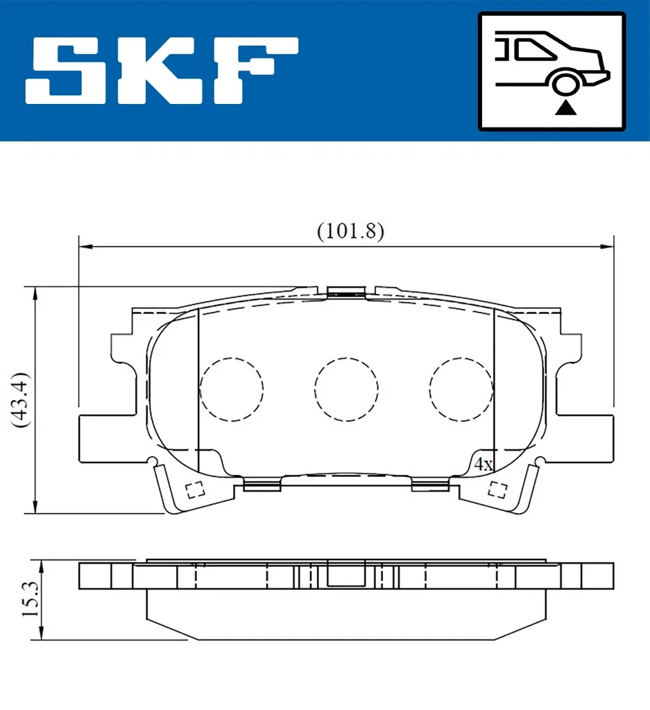 VKBP 90615 SKF Комплект тормозных колодок, дисковый тормоз (фото 2)