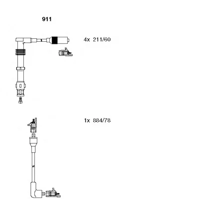 911 BREMI Высоковольтные провода (комплект проводов зажигания) (фото 1)